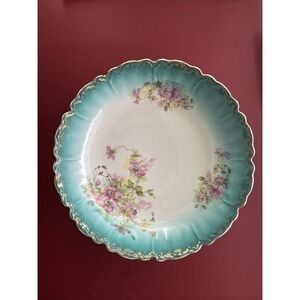 J&C Bavaria Hand Painted  Gold Dust Trim Scalloped Edge 10" Diameter